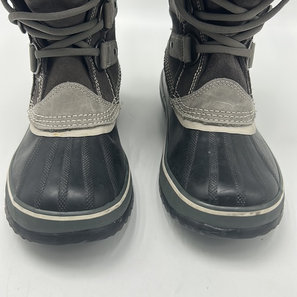 SOREL JOAN OF ARCTIC TALL FUAX FUR WINTER SNOW BOOT WOMEN SIZE 7 GRAY BLACK - Picture 3 of 11
